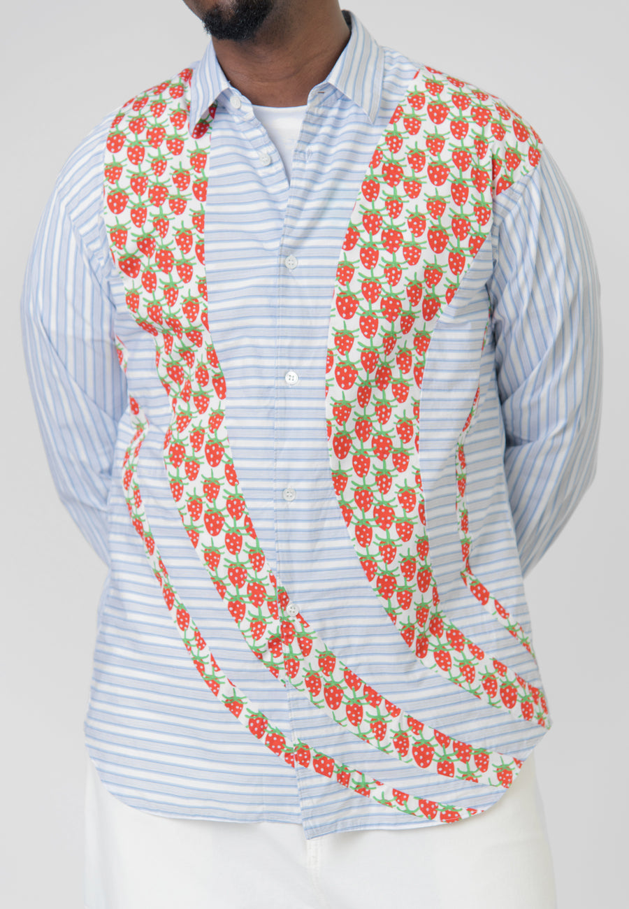 Strawberry Print Striped Shirt Multicolour FK-B001