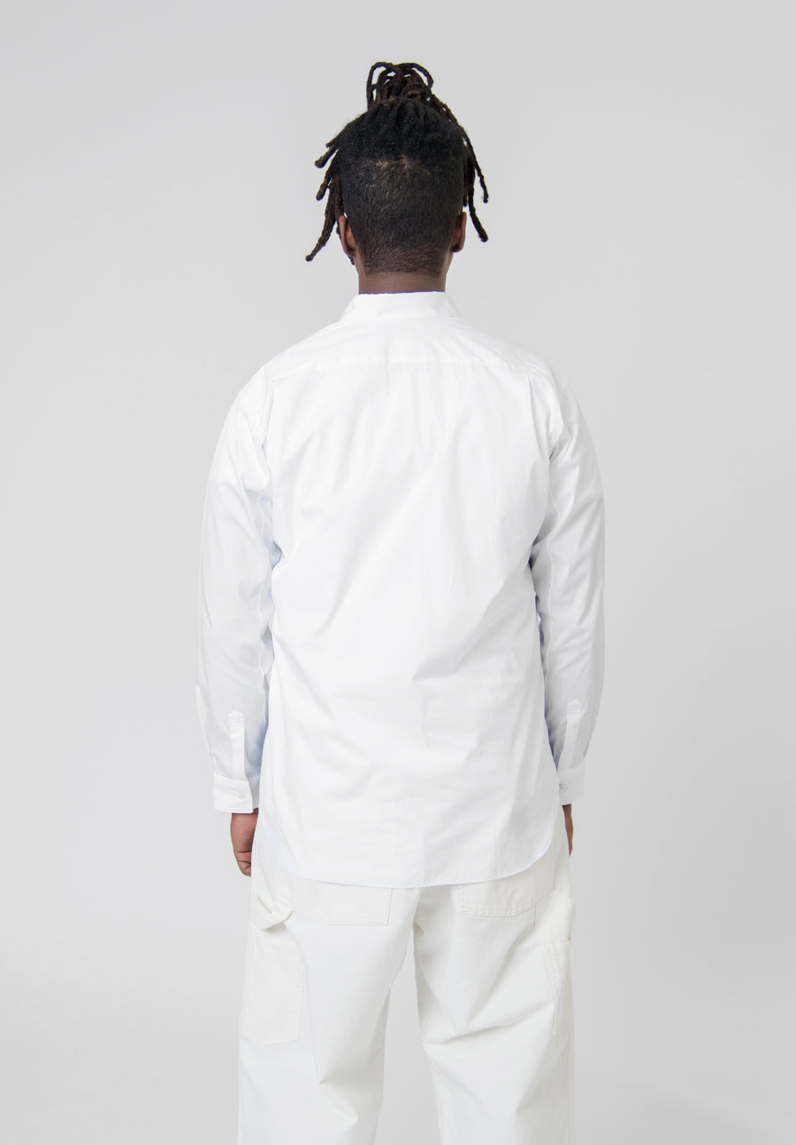 Mixed Checker Print Shirt White/Blue FK-B007