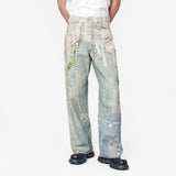 Loose Fit Jeans White/Green FN-UX-TROU000047