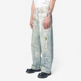 Loose Fit Jeans White/Green FN-UX-TROU000047