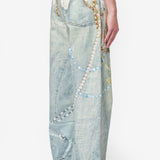 Loose Fit Jeans White/Green FN-UX-TROU000047