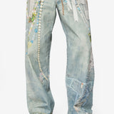 Loose Fit Jeans White/Green FN-UX-TROU000047