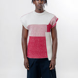 Geometric Knit Vest Faded Red