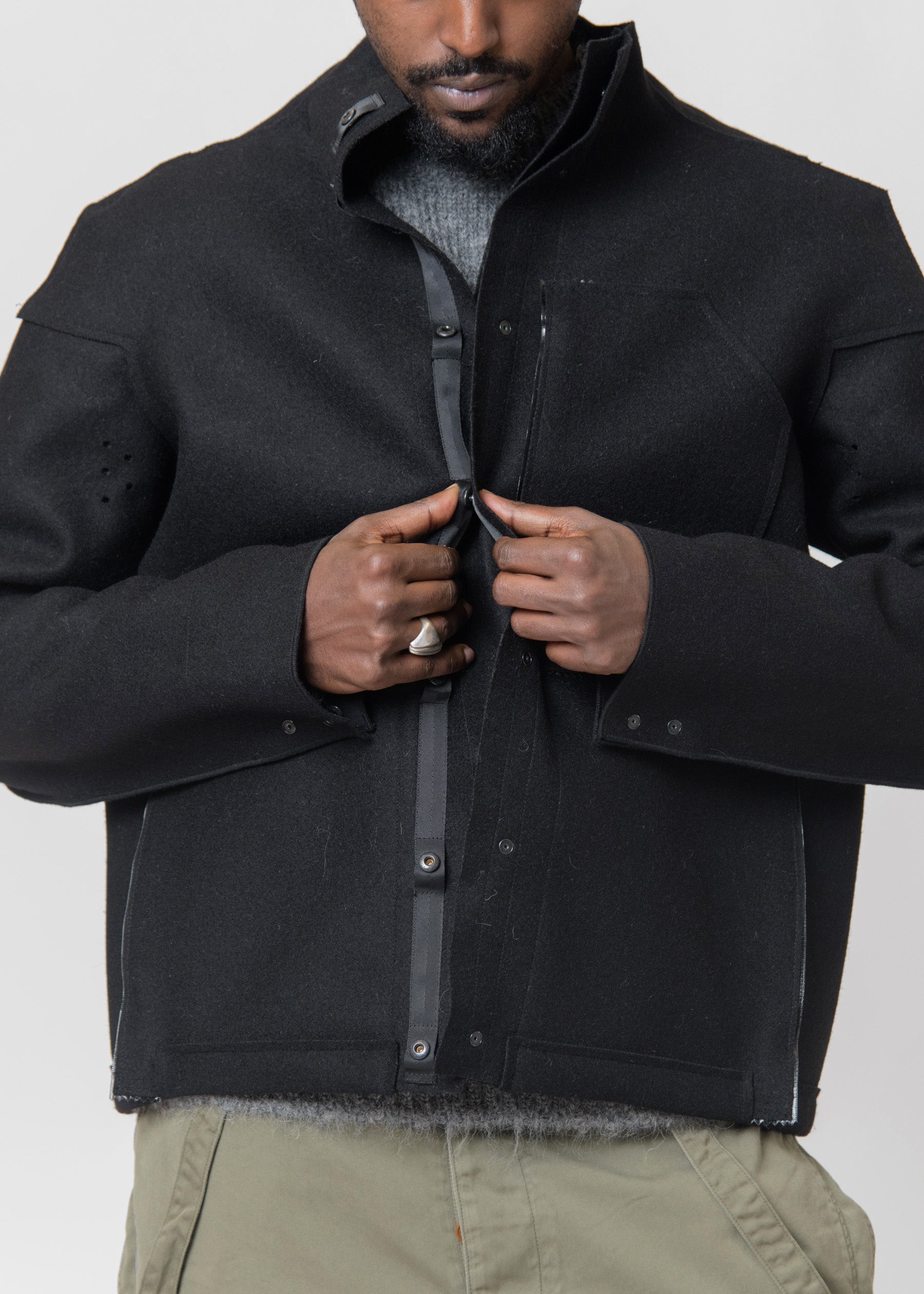 J70-BU Burel Wool Jacket Black – NOMAD