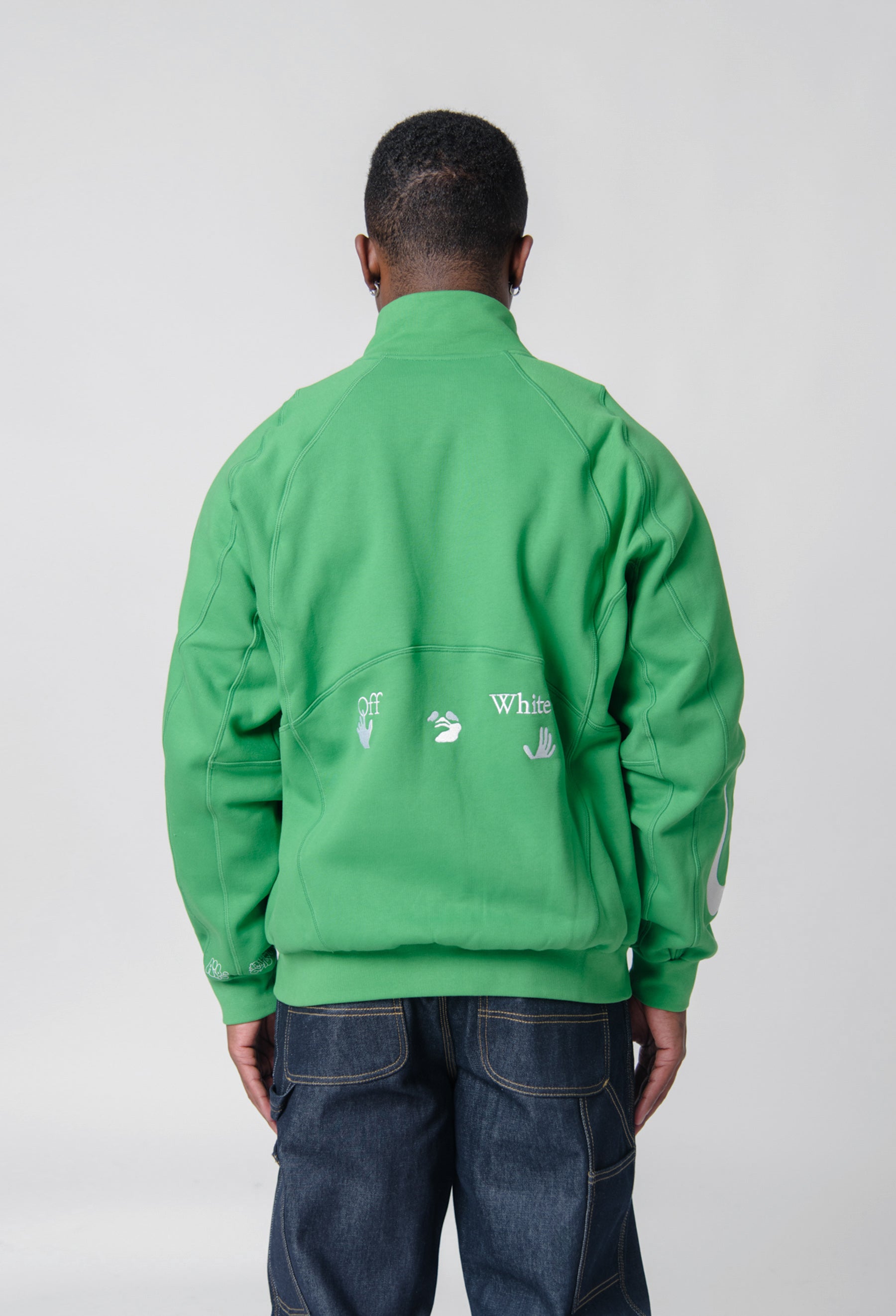 Green off shop white jacket