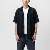 Box Shirt Shortsleeve Black Boucle M2202BB