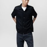 Box Shirt Shortsleeve Black Boucle M2202BB