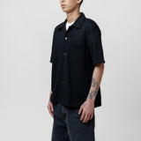 Box Shirt Shortsleeve Black Boucle M2202BB