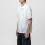 Box Shirt Shortsleeve White Boucle M2202BB