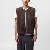 Fleece Pleats Vest Brown HP48-JE280-44