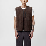 Fleece Pleats Vest Brown HP48-JE280-44