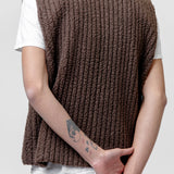 Fleece Pleats Vest Brown HP48-JE280-44