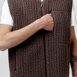 Fleece Pleats Vest Brown HP48-JE280-44