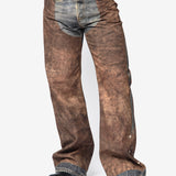 Printed Jeans-Regular Fit Blue/Brown FN-MN-TROU001128