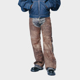 Printed Jeans-Regular Fit Blue/Brown FN-MN-TROU001128
