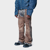 Printed Jeans-Regular Fit Blue/Brown FN-MN-TROU001128