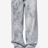 Zip Hem Jean Grey Acid Wash 259WD09049
