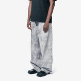 Zip Hem Jean Grey Acid Wash 259WD09049