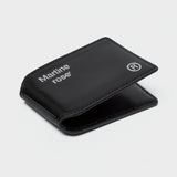 Logo-Foil Embossed Leather Card Holder Black 1150LP22001