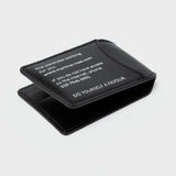 Logo-Foil Embossed Leather Card Holder Black 1150LP22001