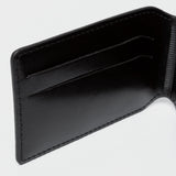 Logo-Foil Embossed Leather Card Holder Black 1150LP22001