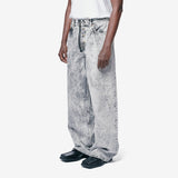 Zip Hem Jean Grey Acid Wash 259WD09049
