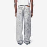 Zip Hem Jean Grey Acid Wash 259WD09049