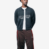 Shrunken Zip Crewneck Sweater Black Washed 670JS01002CW