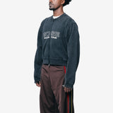 Shrunken Zip Crewneck Sweater Black Washed 670JS01002CW