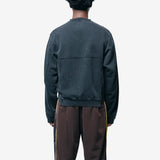 Shrunken Zip Crewneck Sweater Black Washed 670JS01002CW