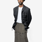 Ruched Military Blazer Black PP-J044-051-1