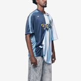 Collage Football Top Blue Stripe 189JT14531