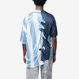 Collage Football Top Blue Stripe 189JT14531