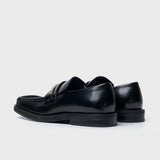 Square Toe Loafer High Shine Leather Black 1026LP11001M