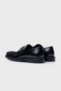 Square Toe Loafer High Shine Leather Black 1026LP11001M