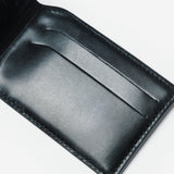 Logo-Foil Embossed Leather Card Holder Black 1150LP22001