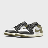 Air Jordan 1 Low Black/Medium Olive/White 553558-092