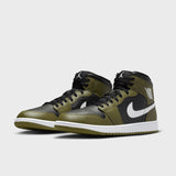 Air Jordan 1 Mid Black/White-Medium Olive-Sail DQ8426-092