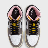 Air Jordan 1 Mid SE WHITE/OIL GREY-CAVE STONE-DARK SULFUR HQ2011-100