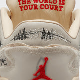 Women Jordan Flight Court x Tela SP COCONUT MILK/VARSITY RED-MUSLIN-OFF NOIR HQ2958-100