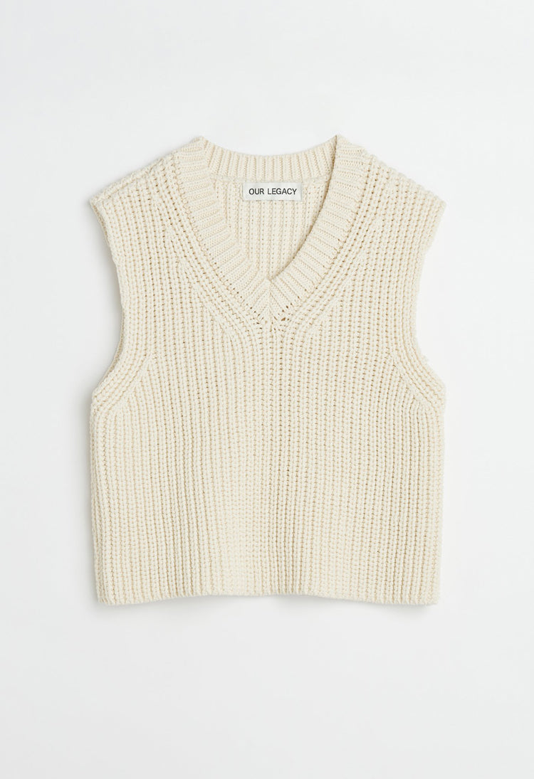 Chunky Cotton Intact Vest Raw White