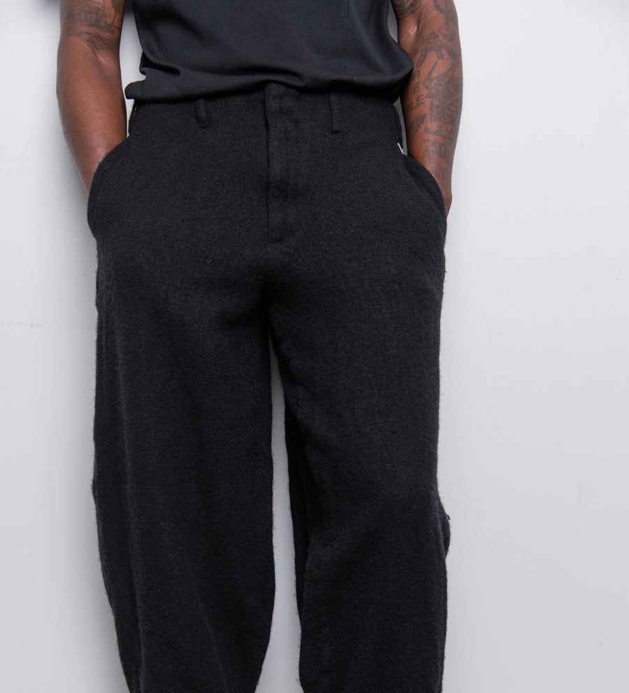 Garment Treated Tweed Pant Black PJ-P035