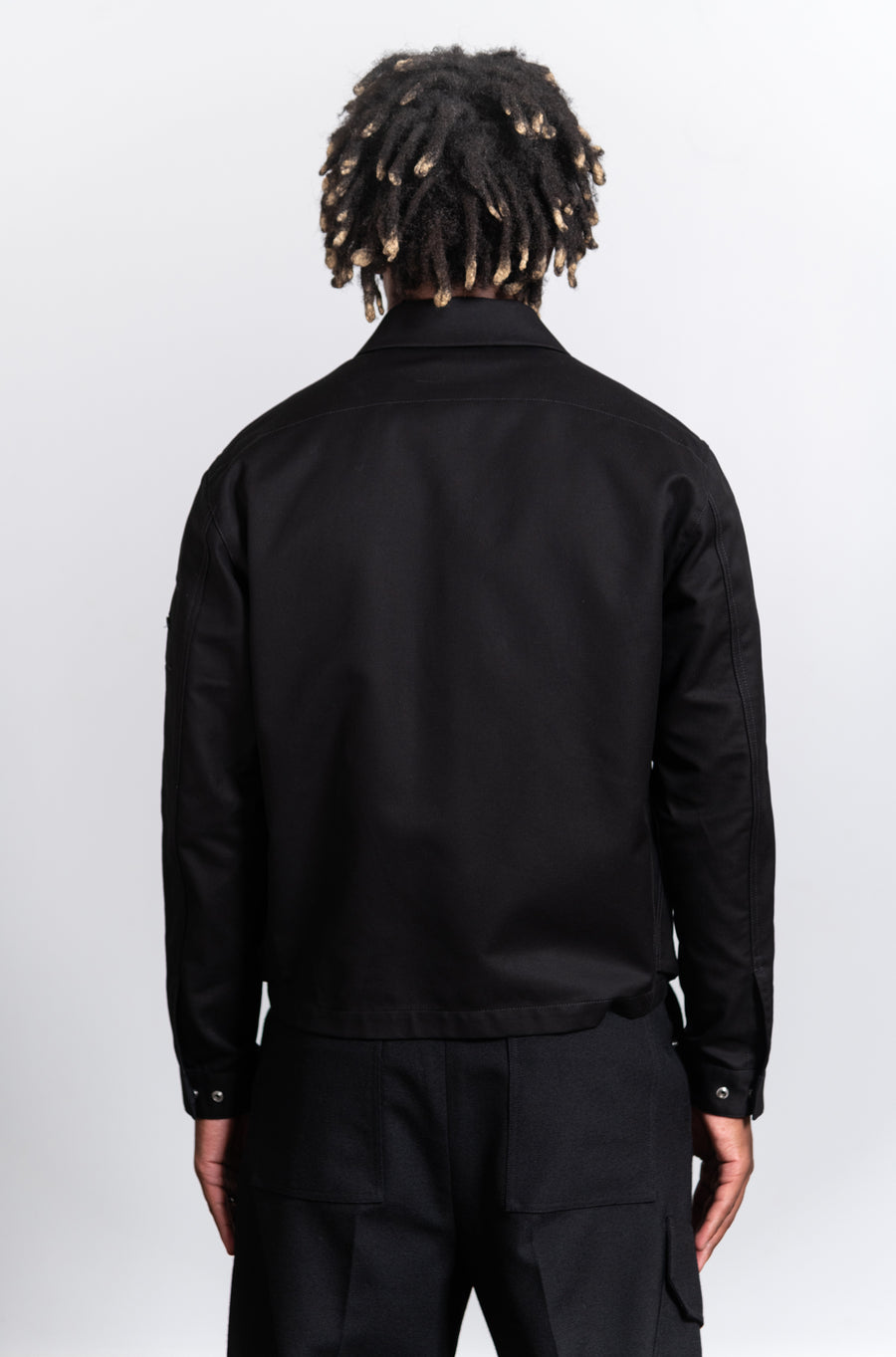 Textured Cotton Overshirt Black 10409