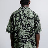 Hawaiian Flower Print Shirt Green JPUU601605