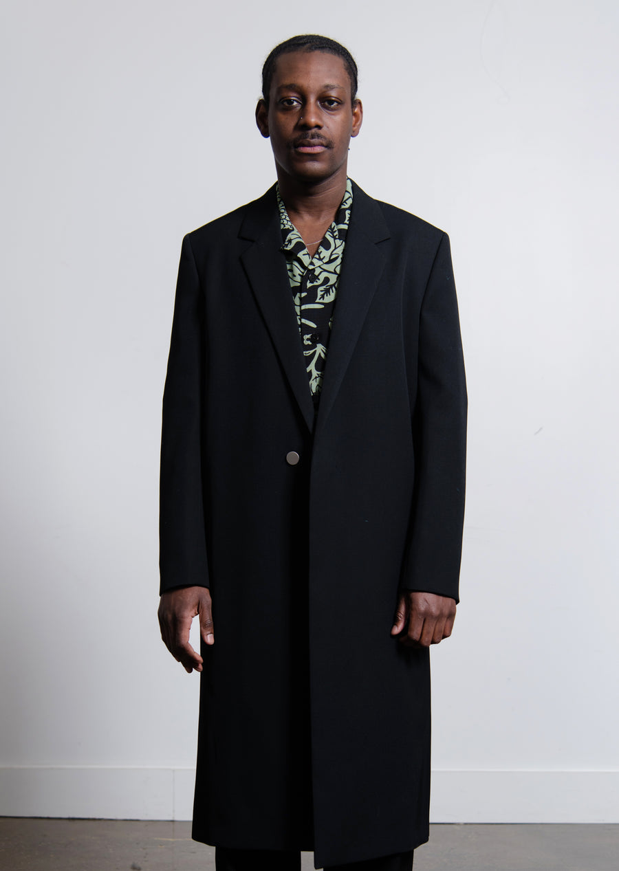 Sharp Wool Gabardine Coat Black JSMU105101