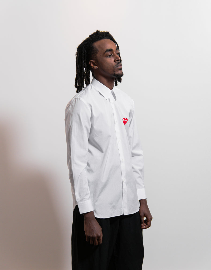CDG PLAY Emblem Shirt White/Red