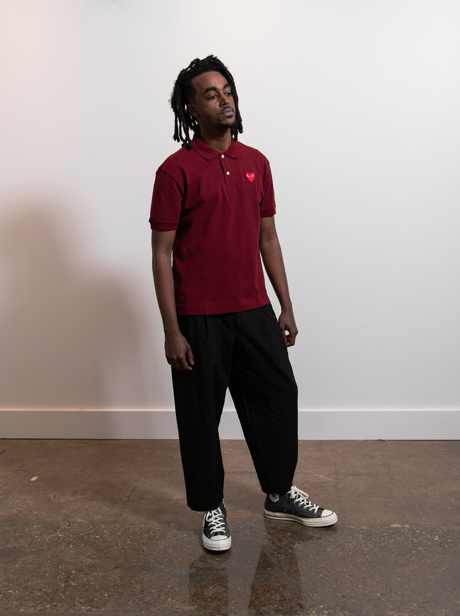 CDG PLAY Polo Shirt Burgundy/Red