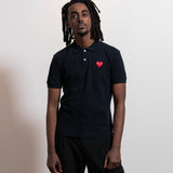 CDG PLAY Polo Navy/Red Emblem