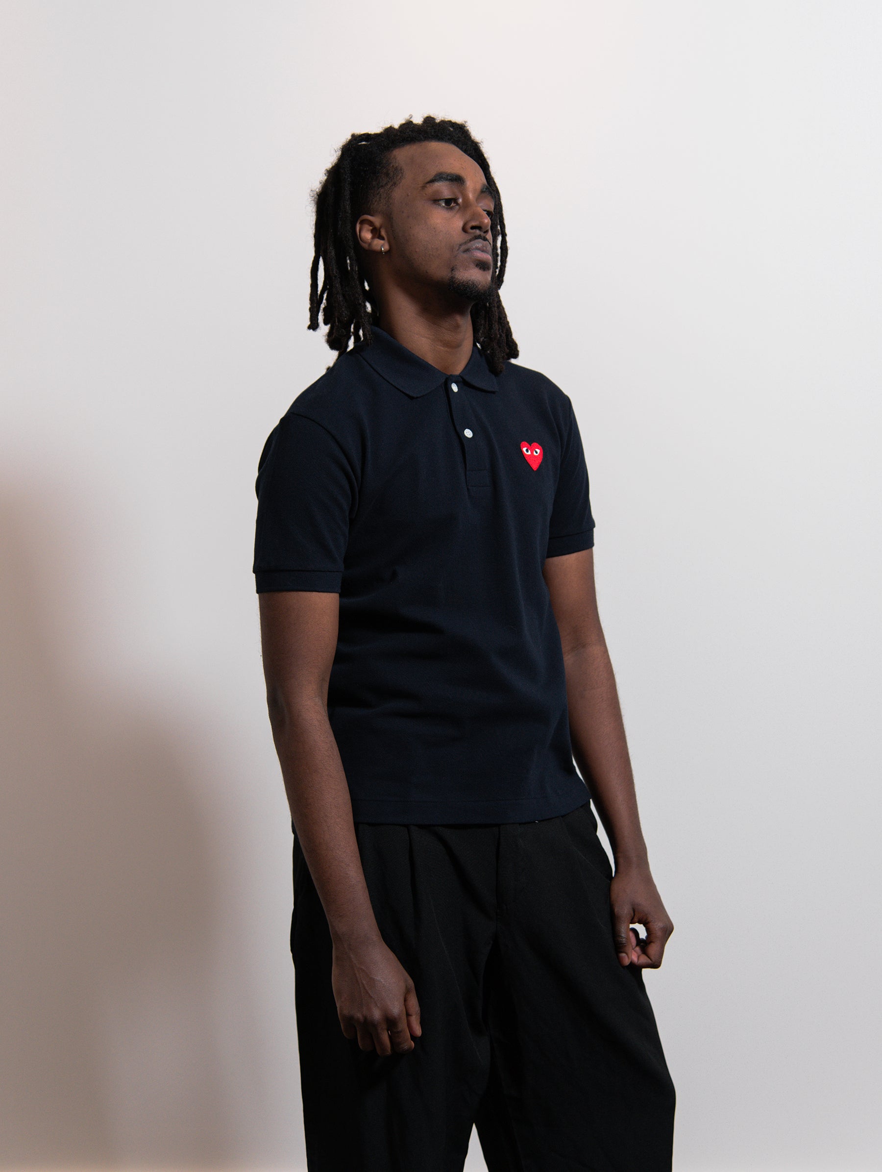 CDG PLAY Polo Navy/Red Emblem