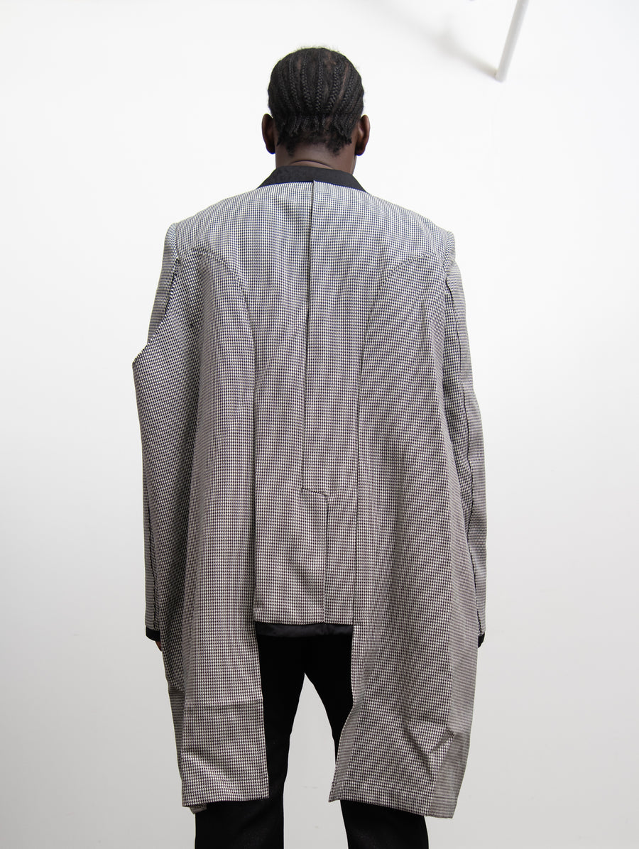 Wool Jacquard Houndstooth Check Jacket Black/Natural J002